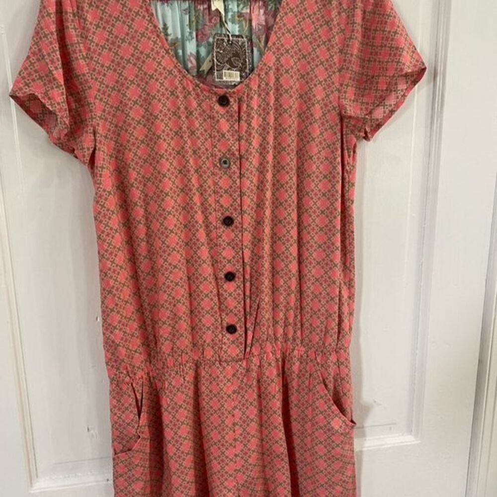 Matilda Jane Solstice Floral Romper Pink Rayon One-Piece Women's Size M